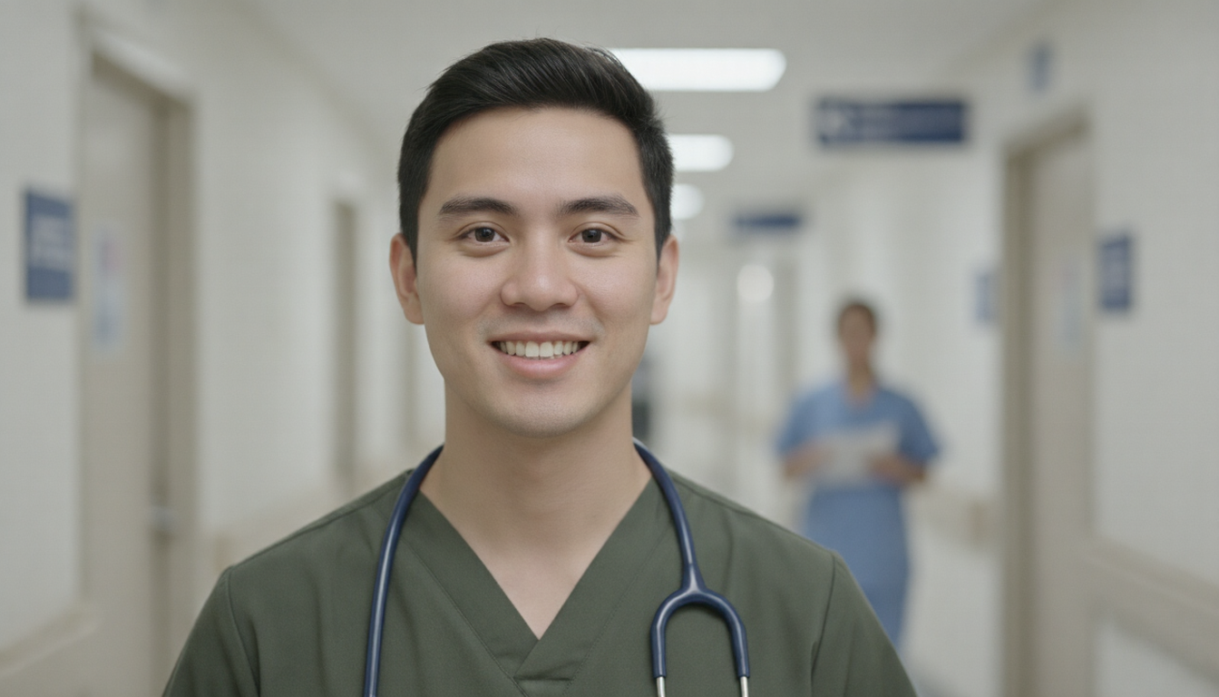 Filipino nurse in a hospital
